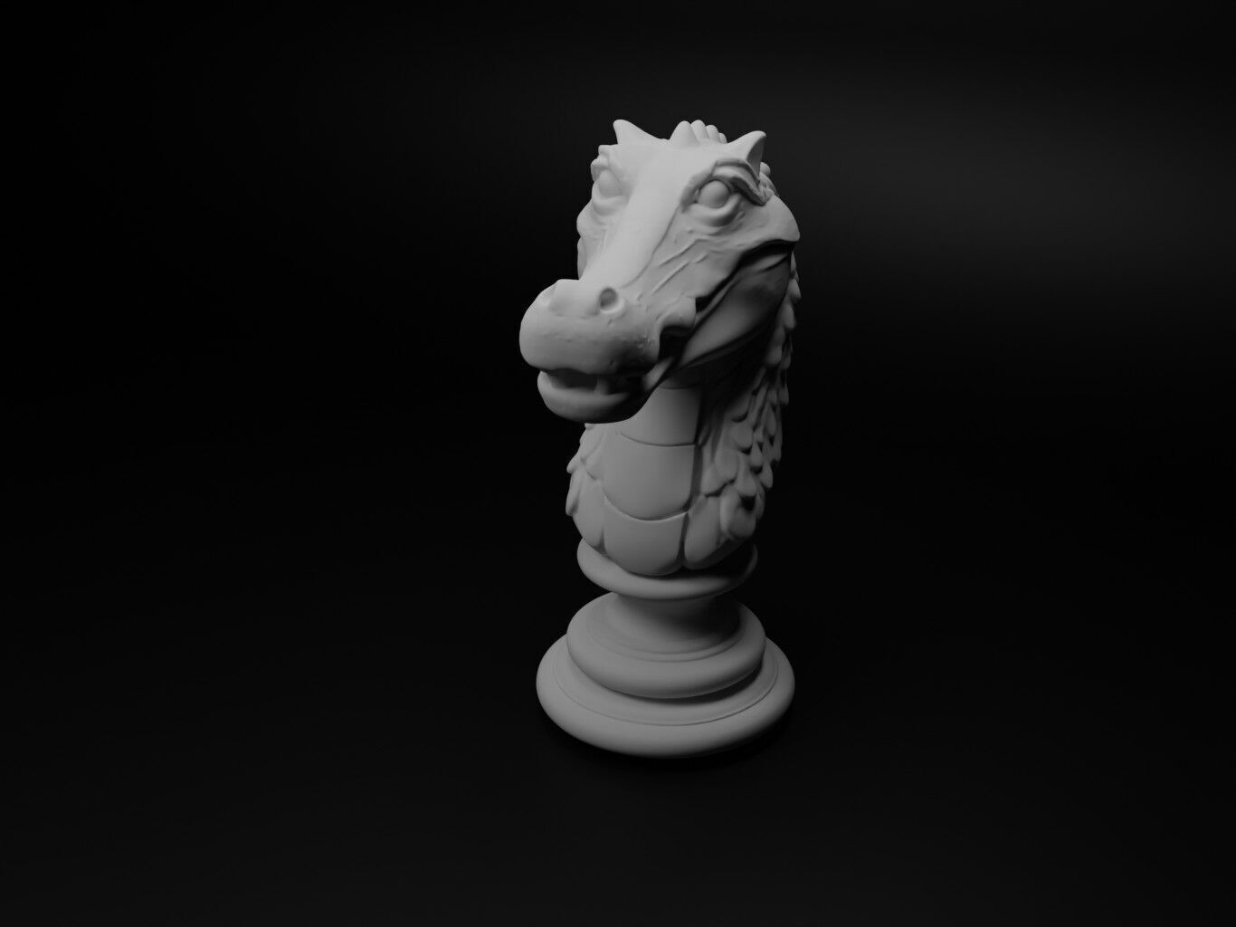 Crocodile Animal Bust Chess 3D print model_1
