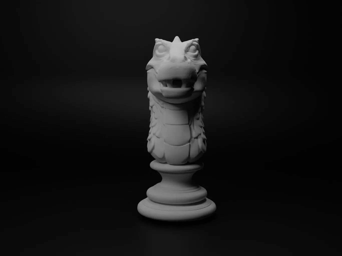 Crocodile Animal Bust Chess 3D print model_0