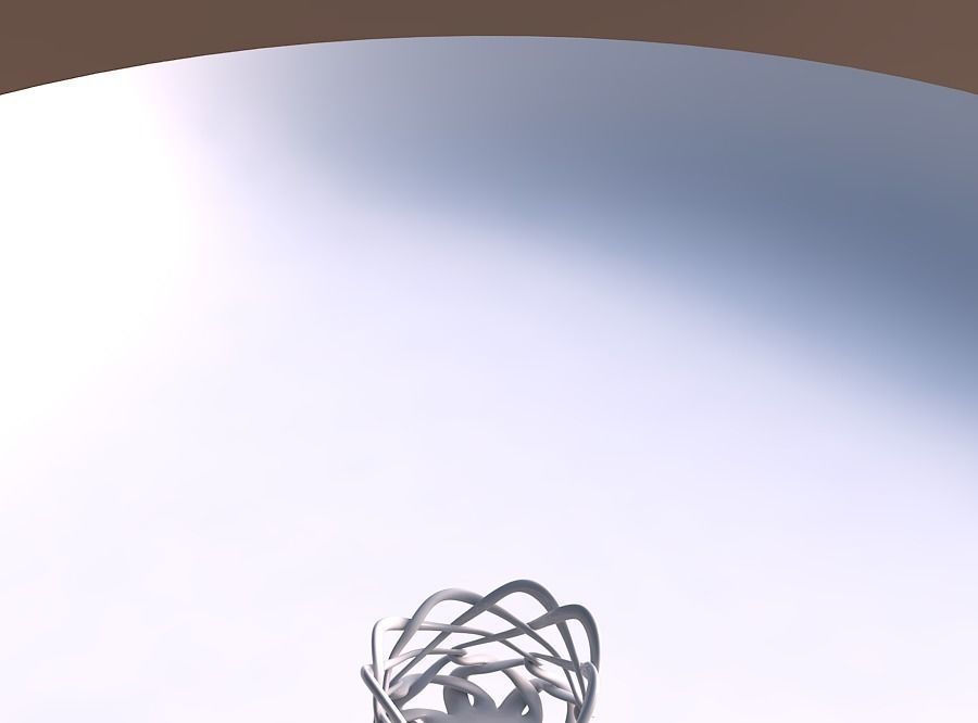 Bowl wide cylindrical with interlacing thin lattice streched top 3D print model_0