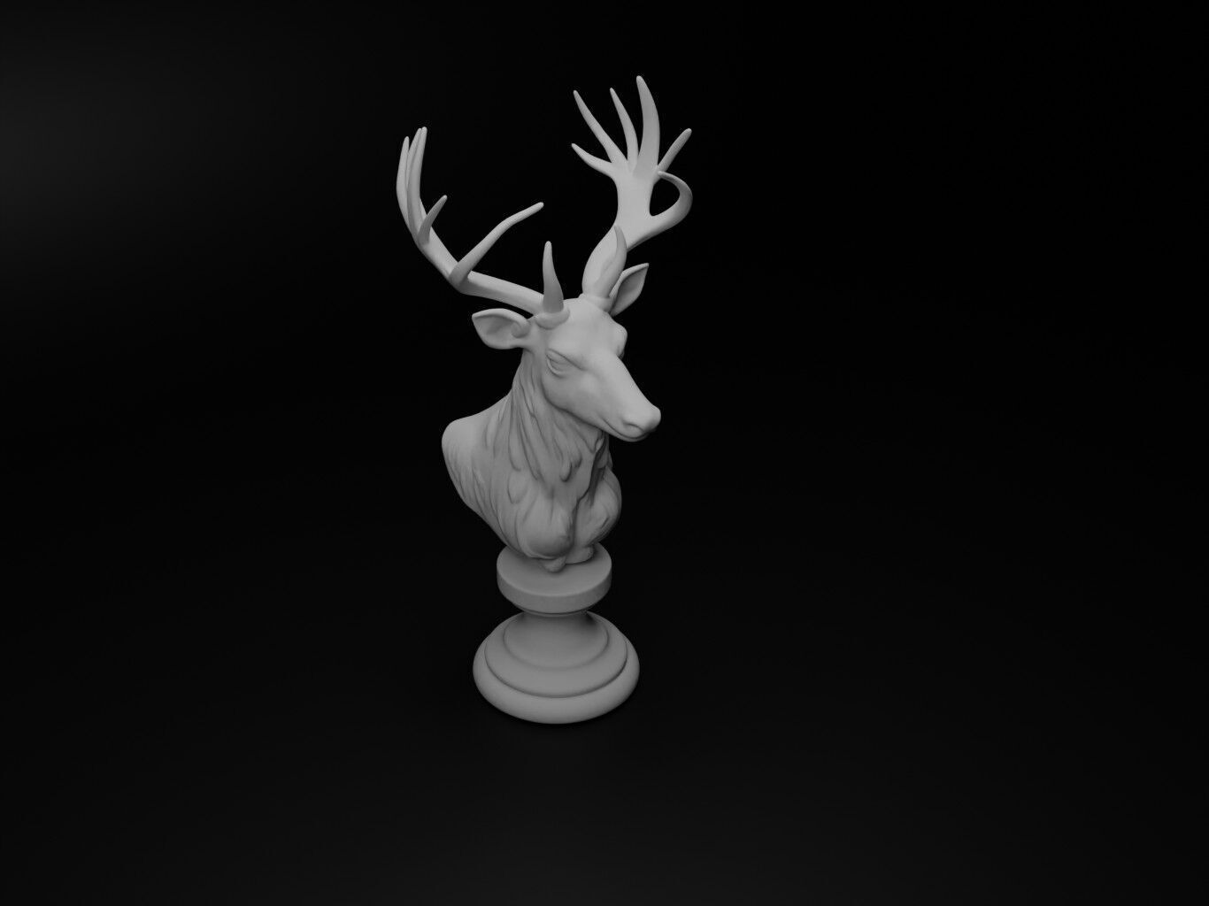 Deer Animal Bust Chess 3D print model_2