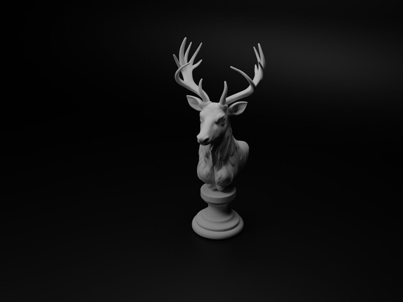 Deer Animal Bust Chess 3D print model_1