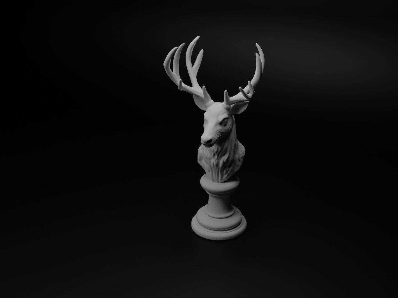 Deer Animal Bust Chess 3D print model_1