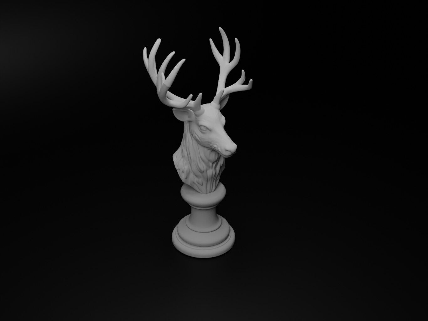 Deer Animal Bust Chess 3D print model_2