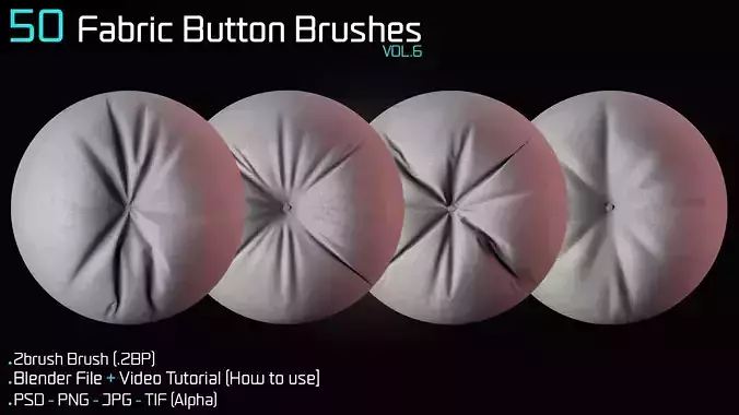 50 Fabric Button Brushes Vol 6