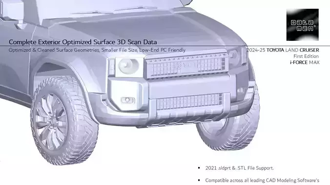 2024 2025 TOYOTA Land Cruiser PRADO 1958 3D Scan Surface Data