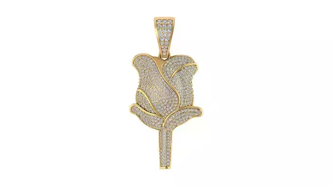 Majestic Pave Rose Diamond Pendant