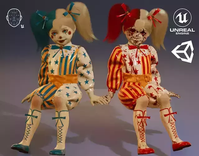 Clown Doll v3 G1 Game-Ready