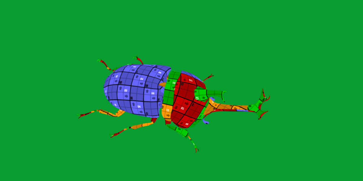 Dynastinae Rhinoceros Beetle Low-poly 3D model_27