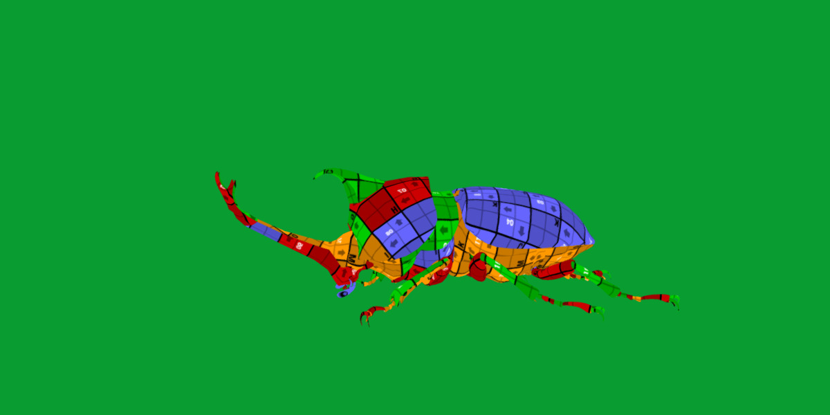 Dynastinae Rhinoceros Beetle Low-poly 3D model_24