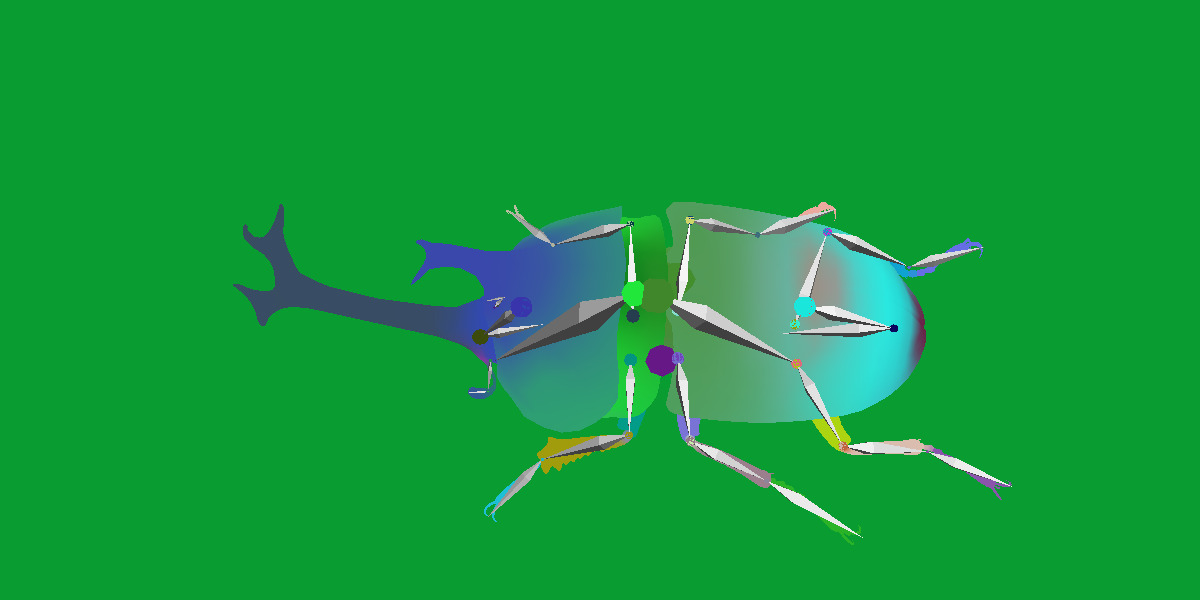 Dynastinae Rhinoceros Beetle Low-poly 3D model_33