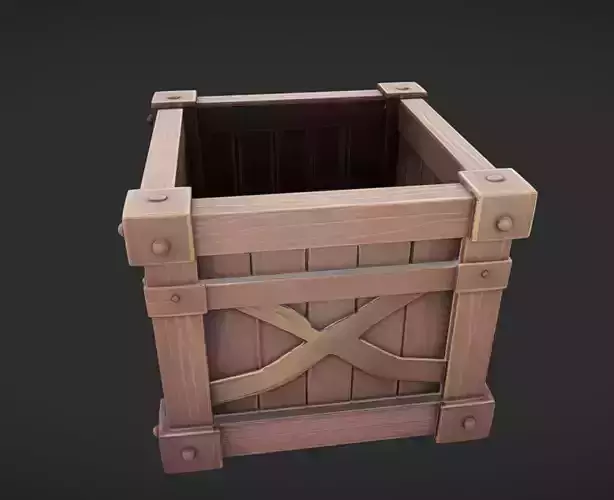 Wooden crate with reinforced corners