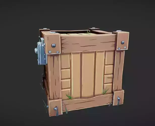 cartoon wooden crate