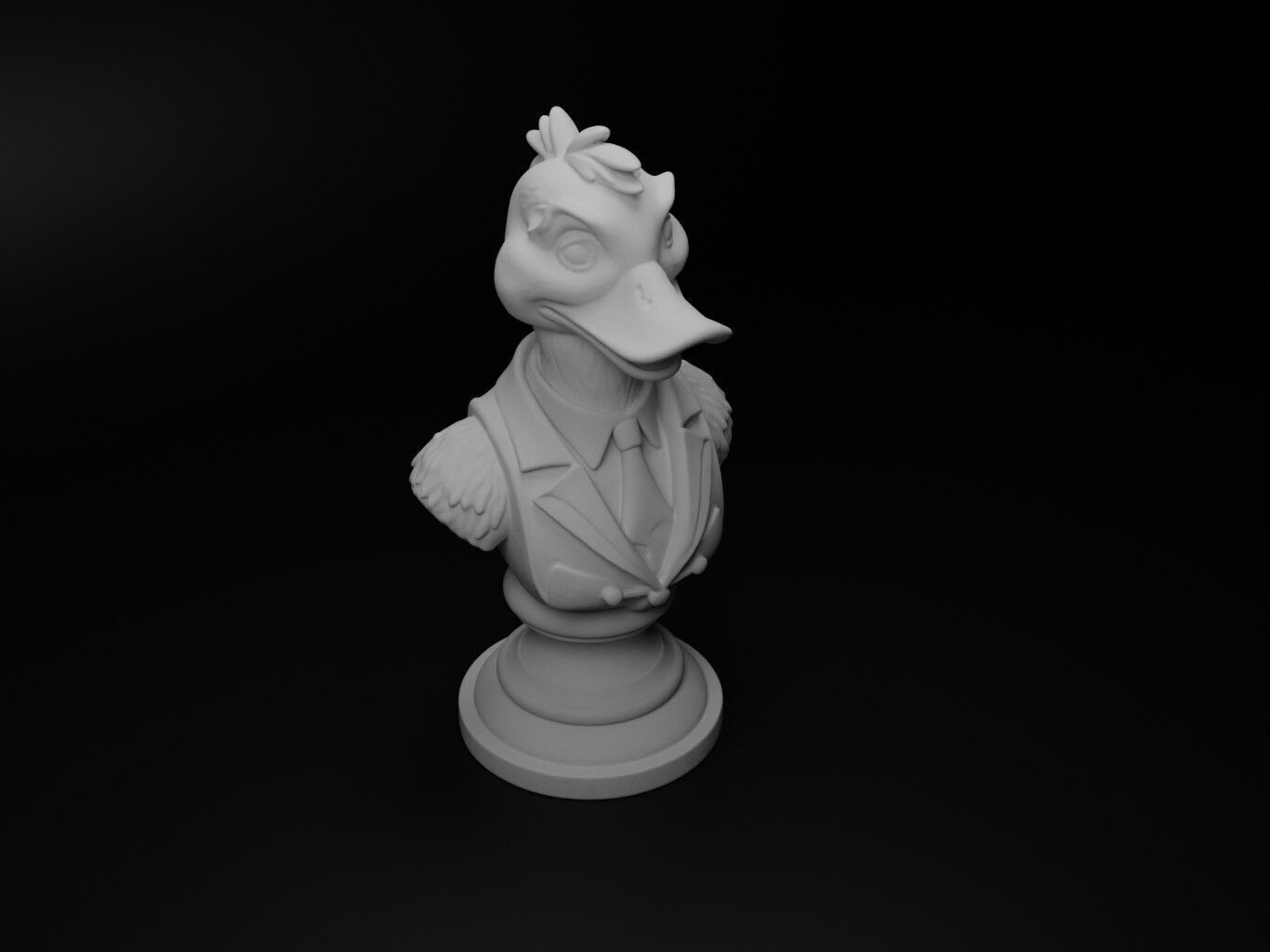 Duck Animal Bust Chess 3D print model_2