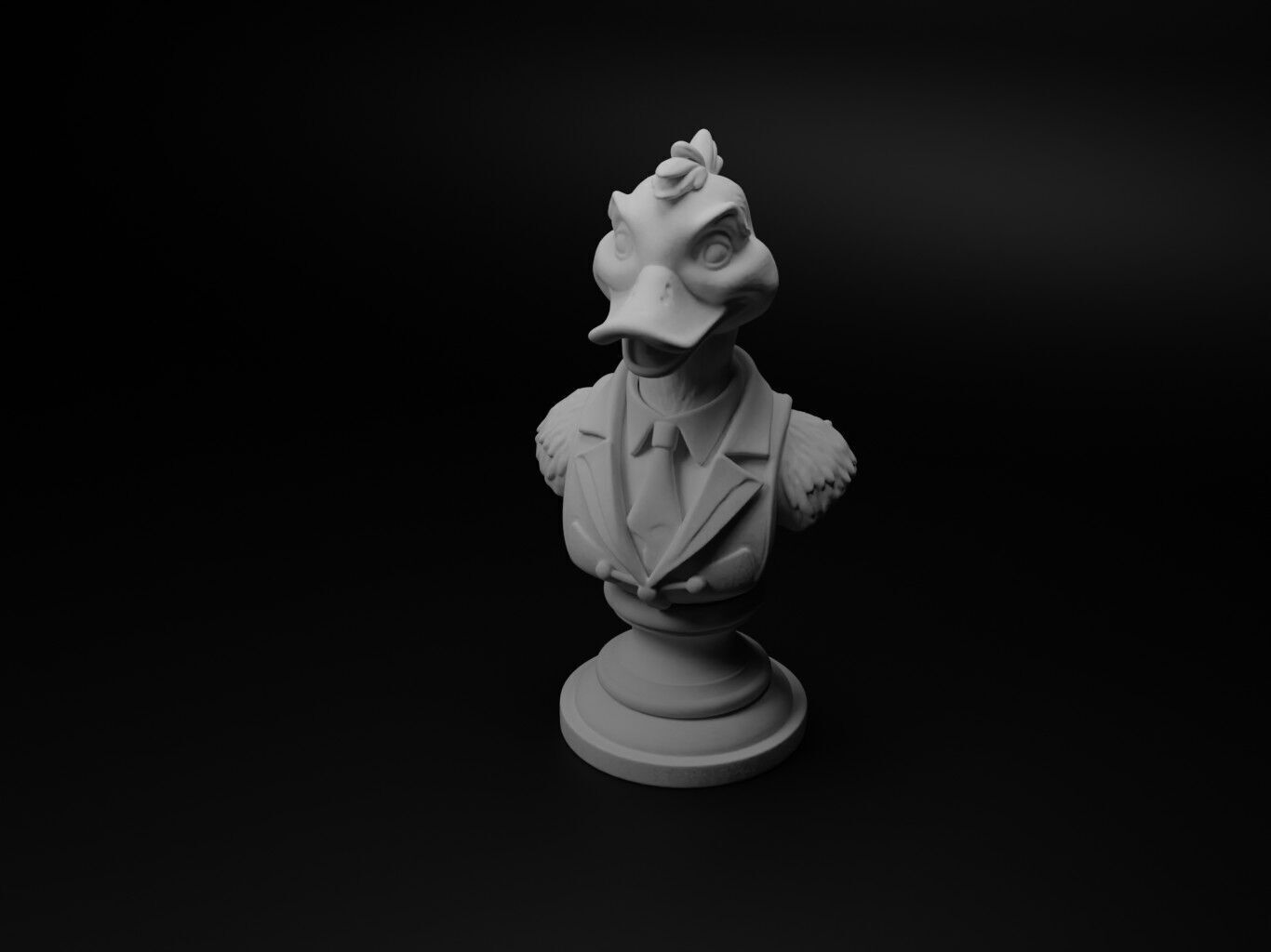 Duck Animal Bust Chess 3D print model_1