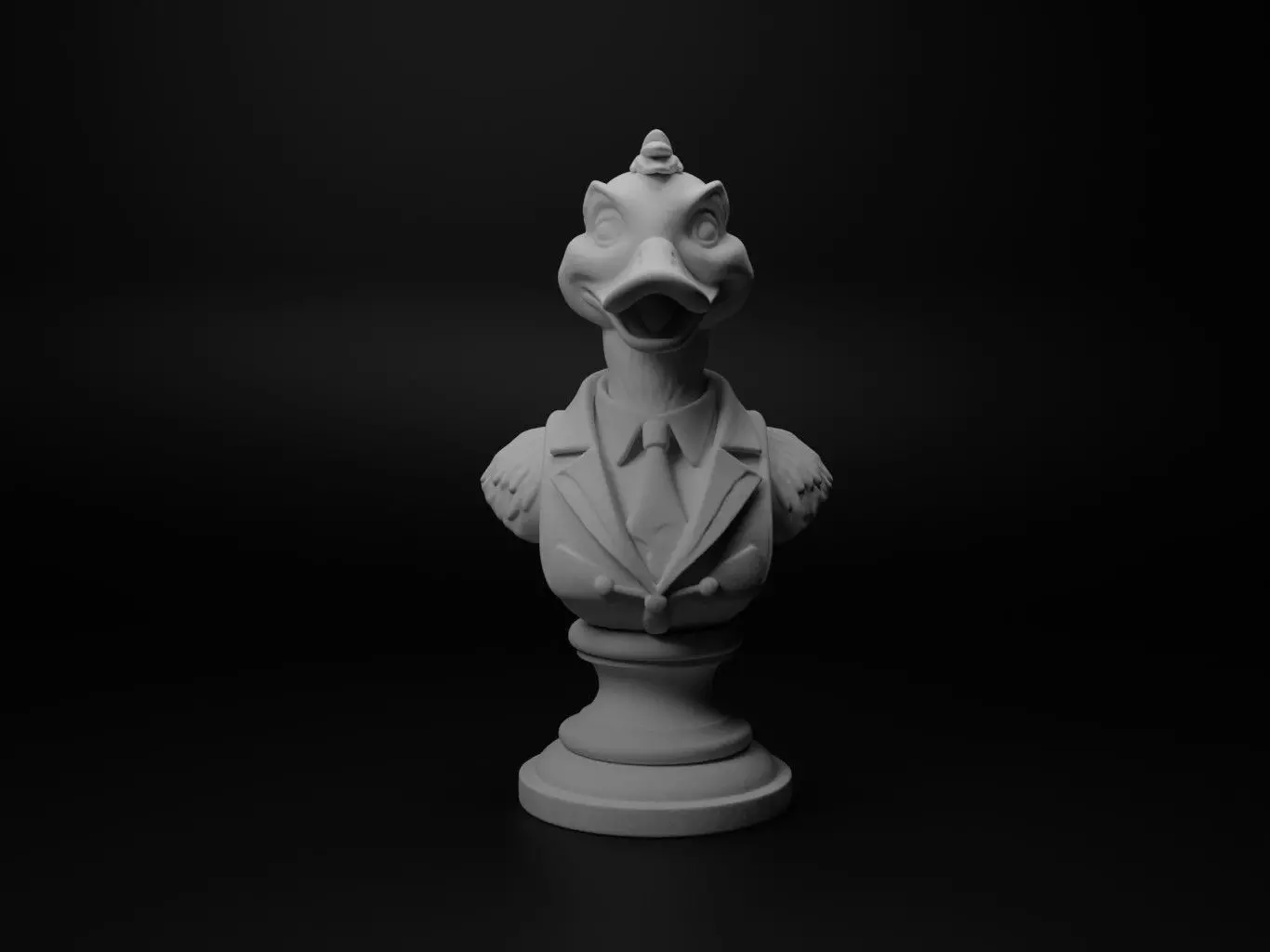 Duck Animal Bust Chess 3D print model_0