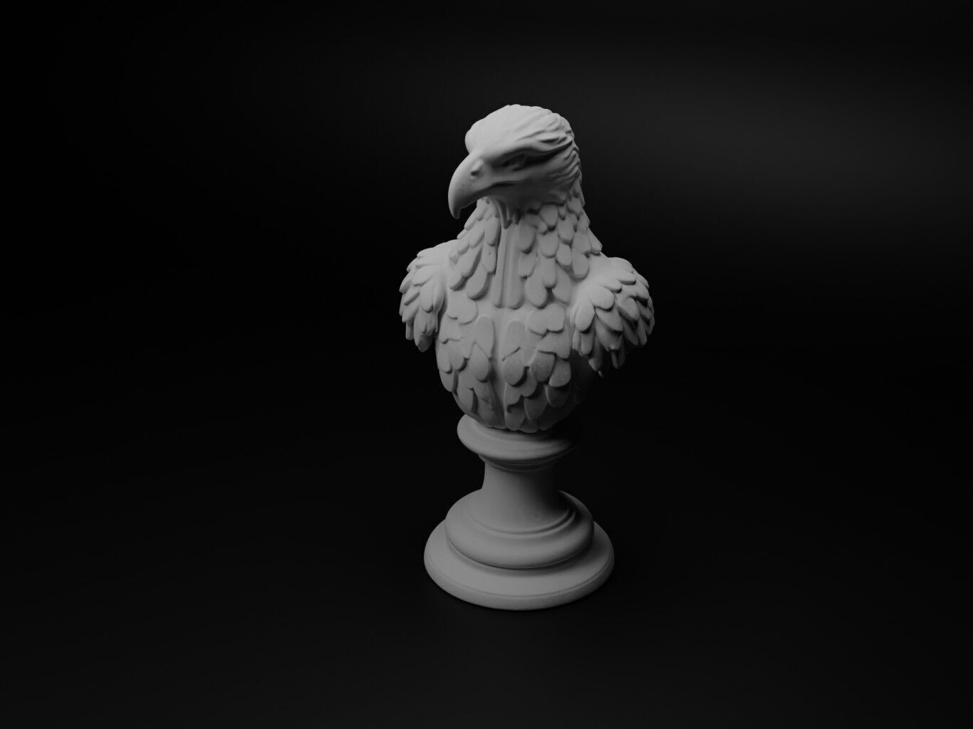 Eagle Animal Bust Chess 3D print model_1