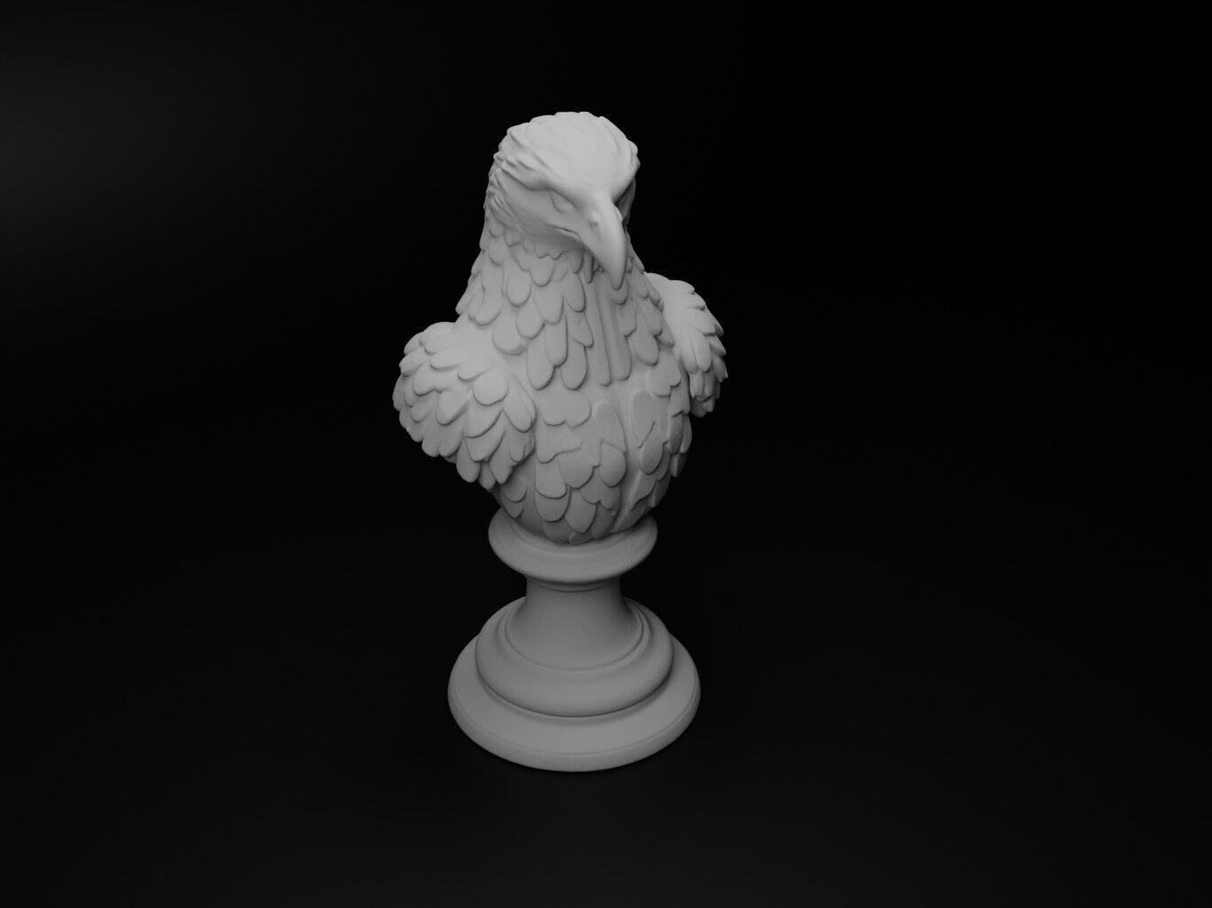 Eagle Animal Bust Chess 3D print model_2