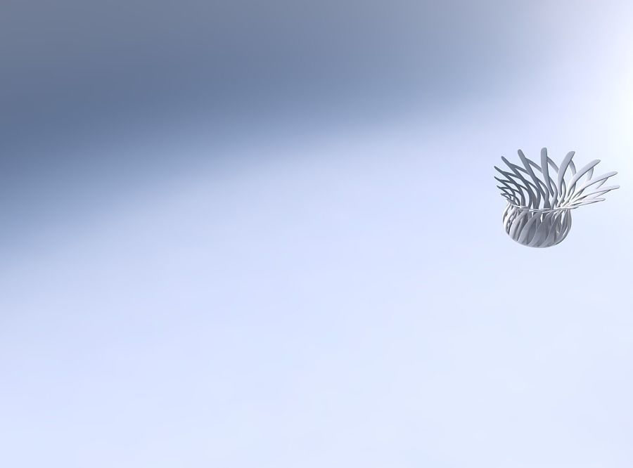 Bowl wide cylindrical with twisted sharp muscle structure ecc... 3D print model_3