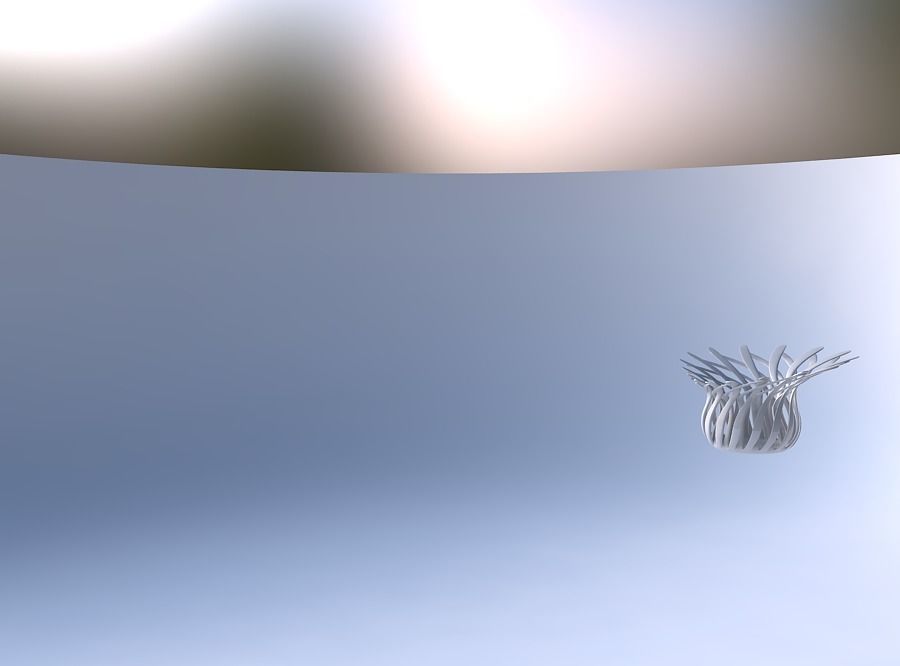 Bowl wide cylindrical with twisted sharp muscle structure ecc... 3D print model_4