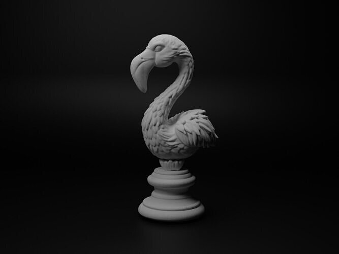 Flamingo Animal Bust Chess 3D print model