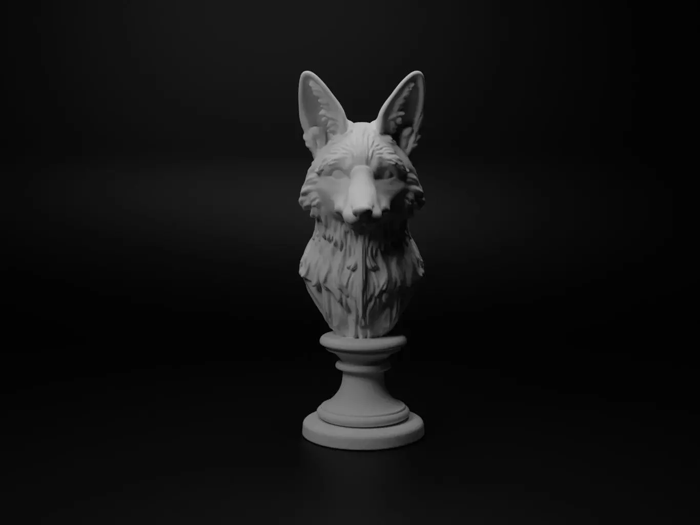 Fox Animal Bust Chess 3D print model