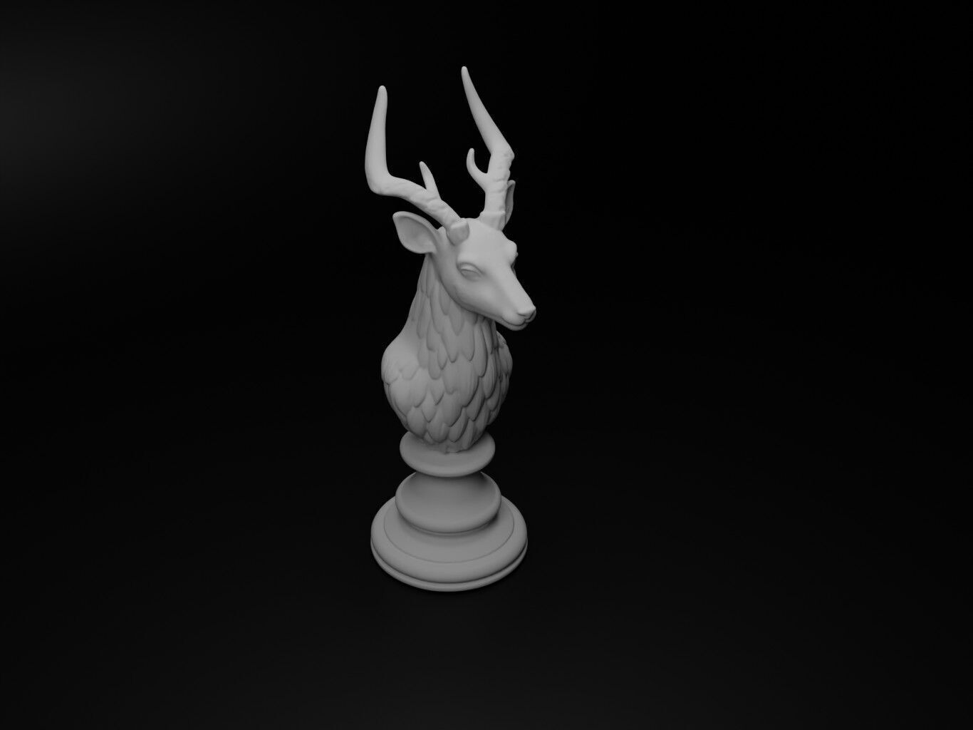 Gerenuk Animal Bust Chess 3D print model_2