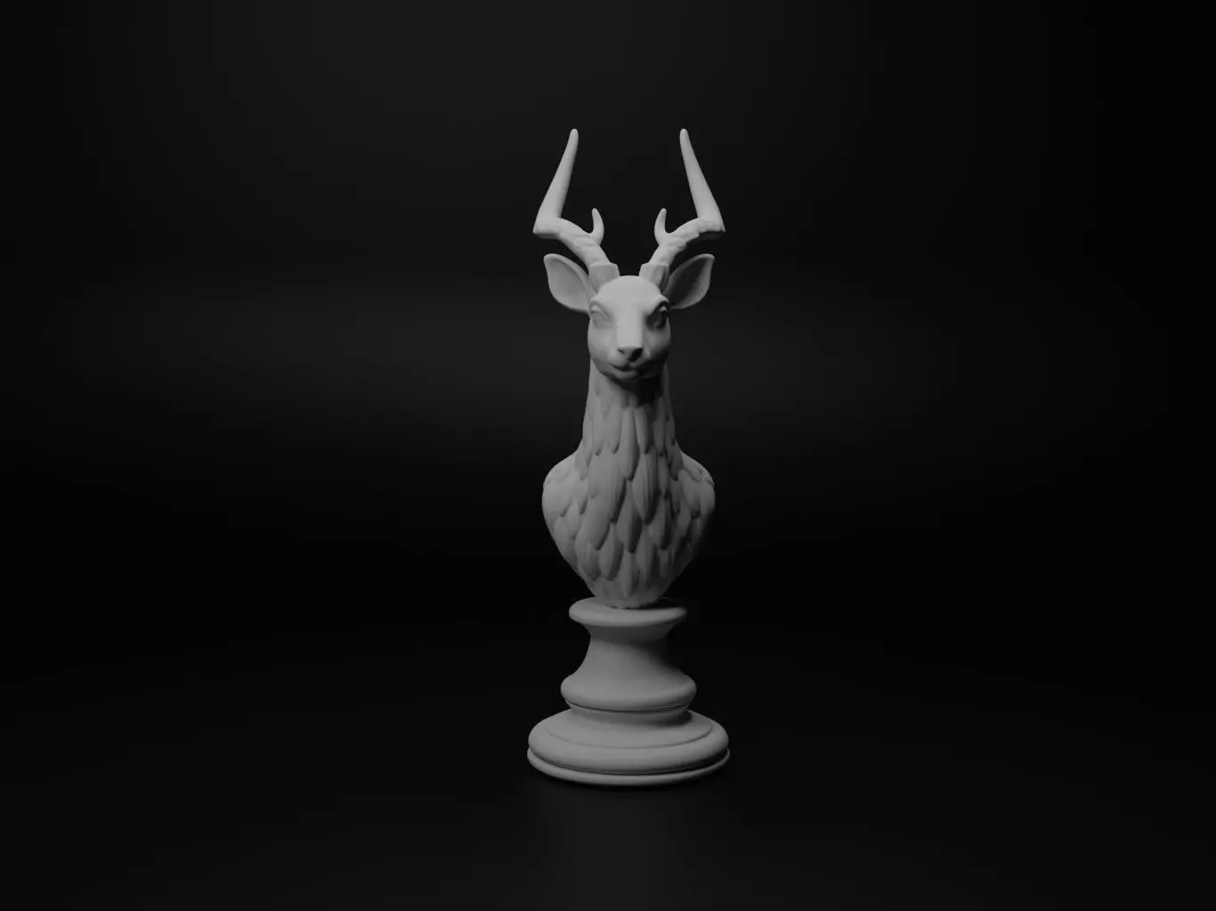 Gerenuk Animal Bust Chess 3D print model_0