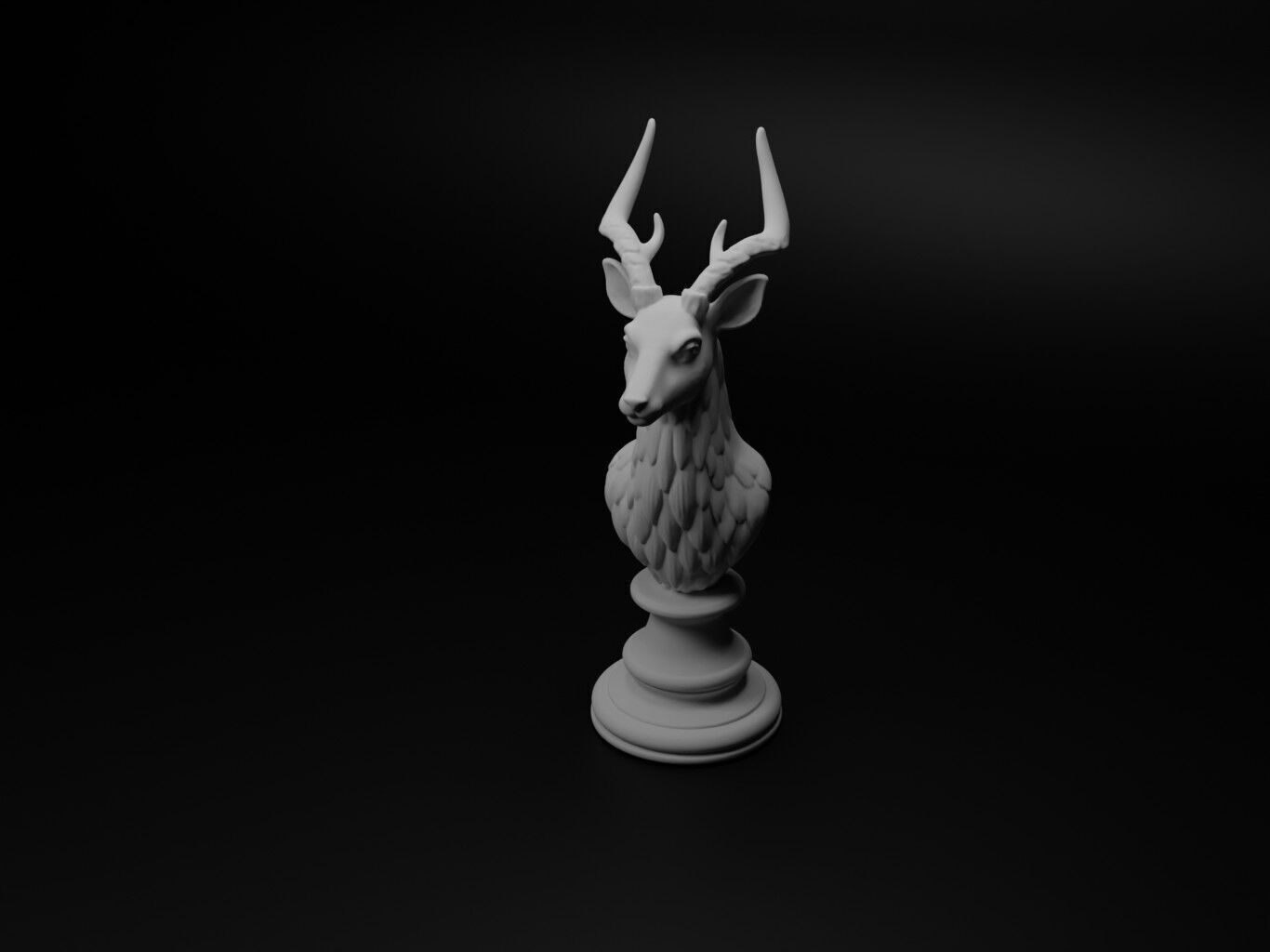 Gerenuk Animal Bust Chess 3D print model_1