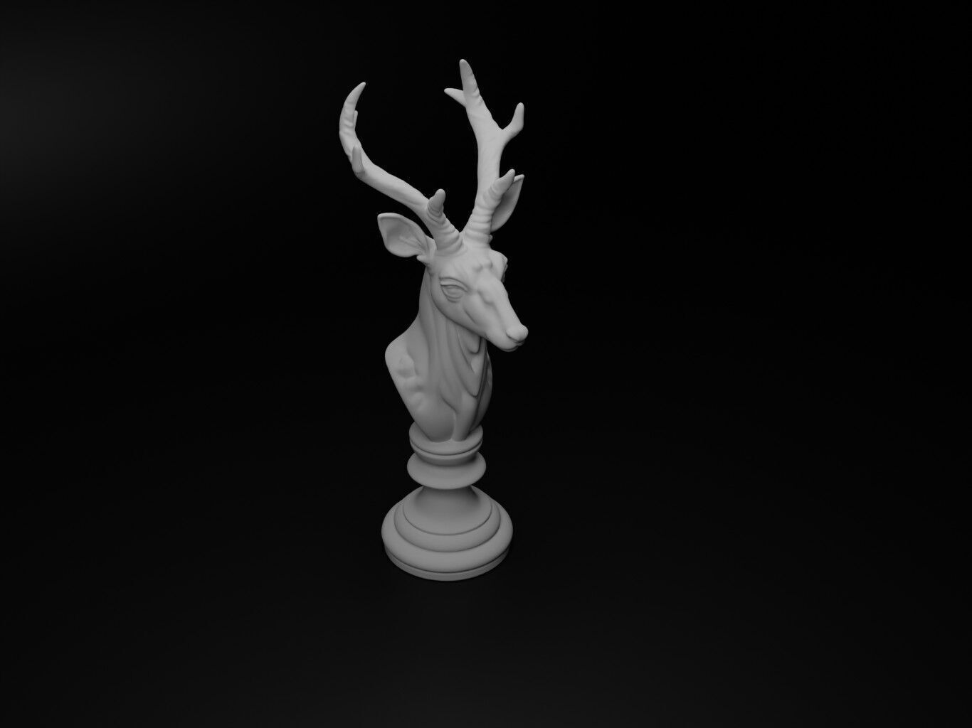 Gerenuk Animal Bust Chess 3D print model_2