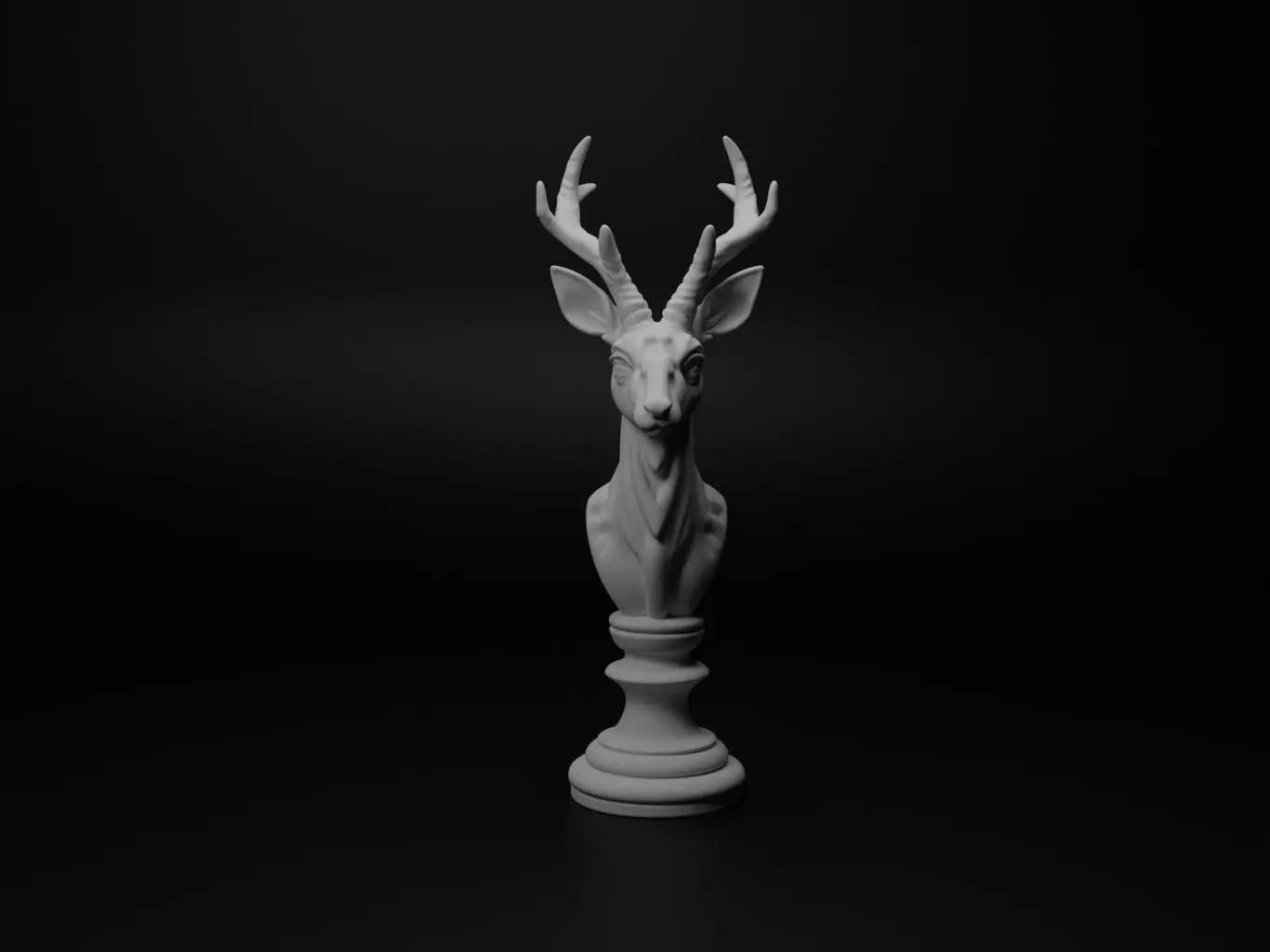 Gerenuk Animal Bust Chess 3D print model_0
