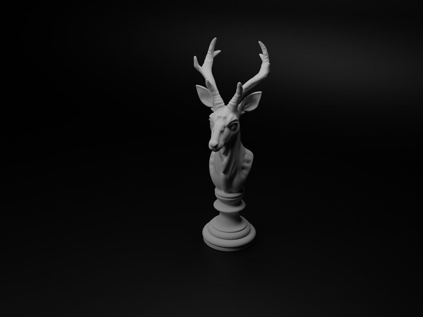 Gerenuk Animal Bust Chess 3D print model_1