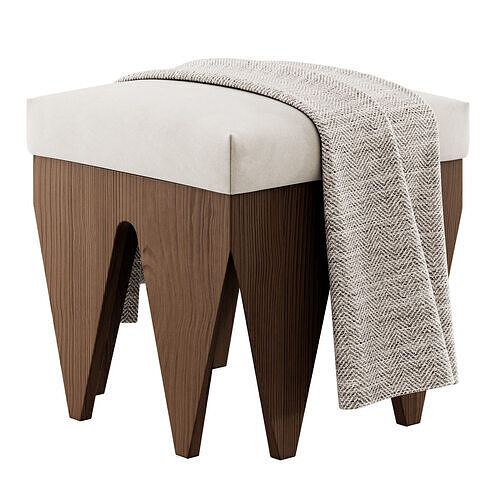 Altair Upholstered Pouf By Meridian Furniture 3D model