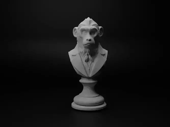 Gibbon Animal Bust Chess