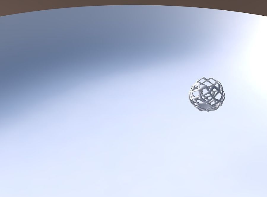 Bowl wide cylindrical with interlacing thin lattice long neck 3D print model_3