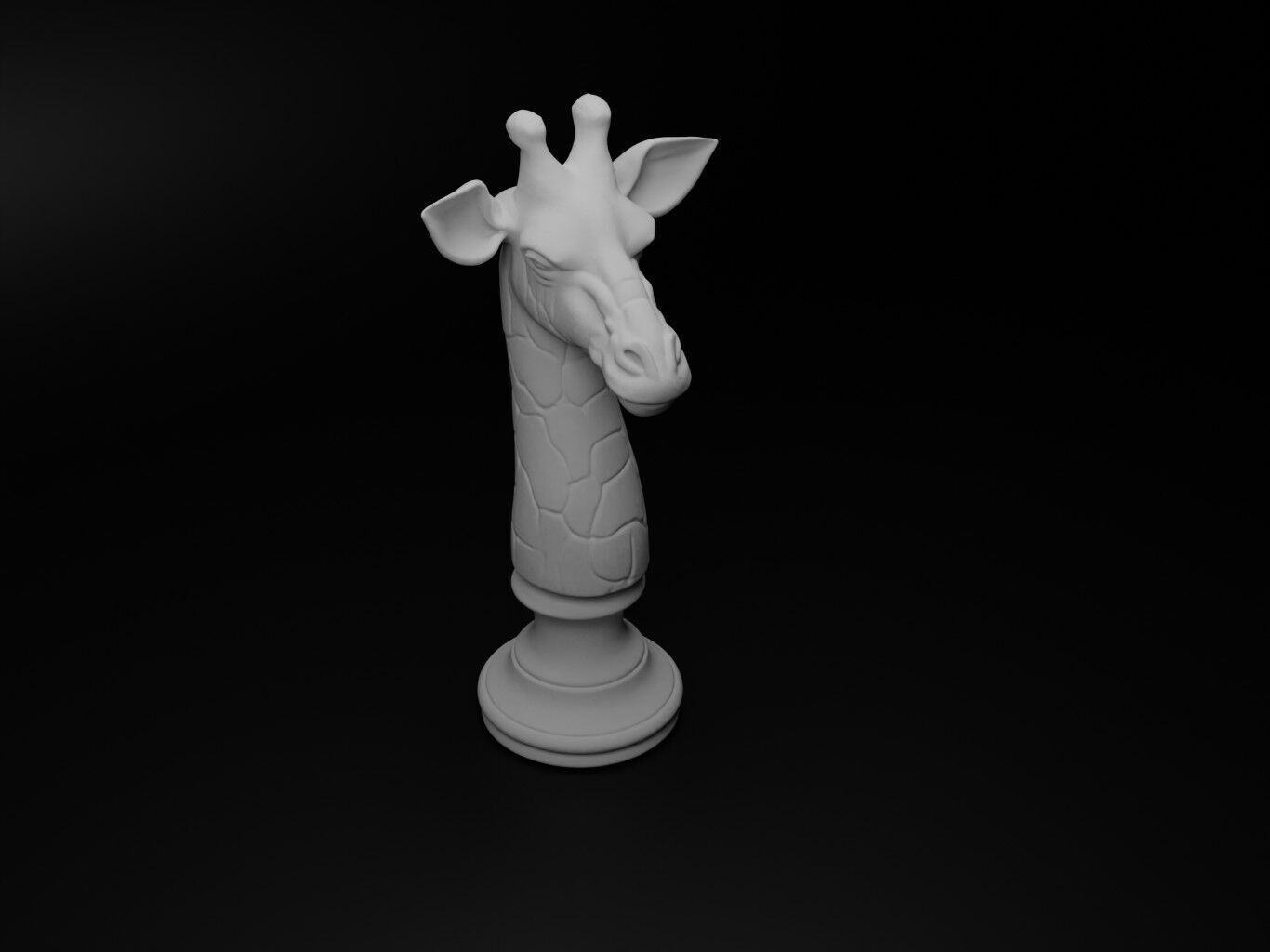 Giraffe Animal Bust Chess 3D print model_2