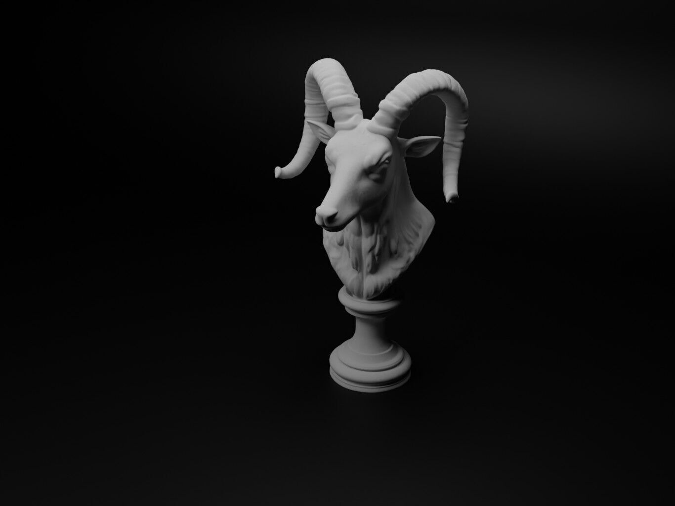 Goat Animal Bust Chess 3D print model_1
