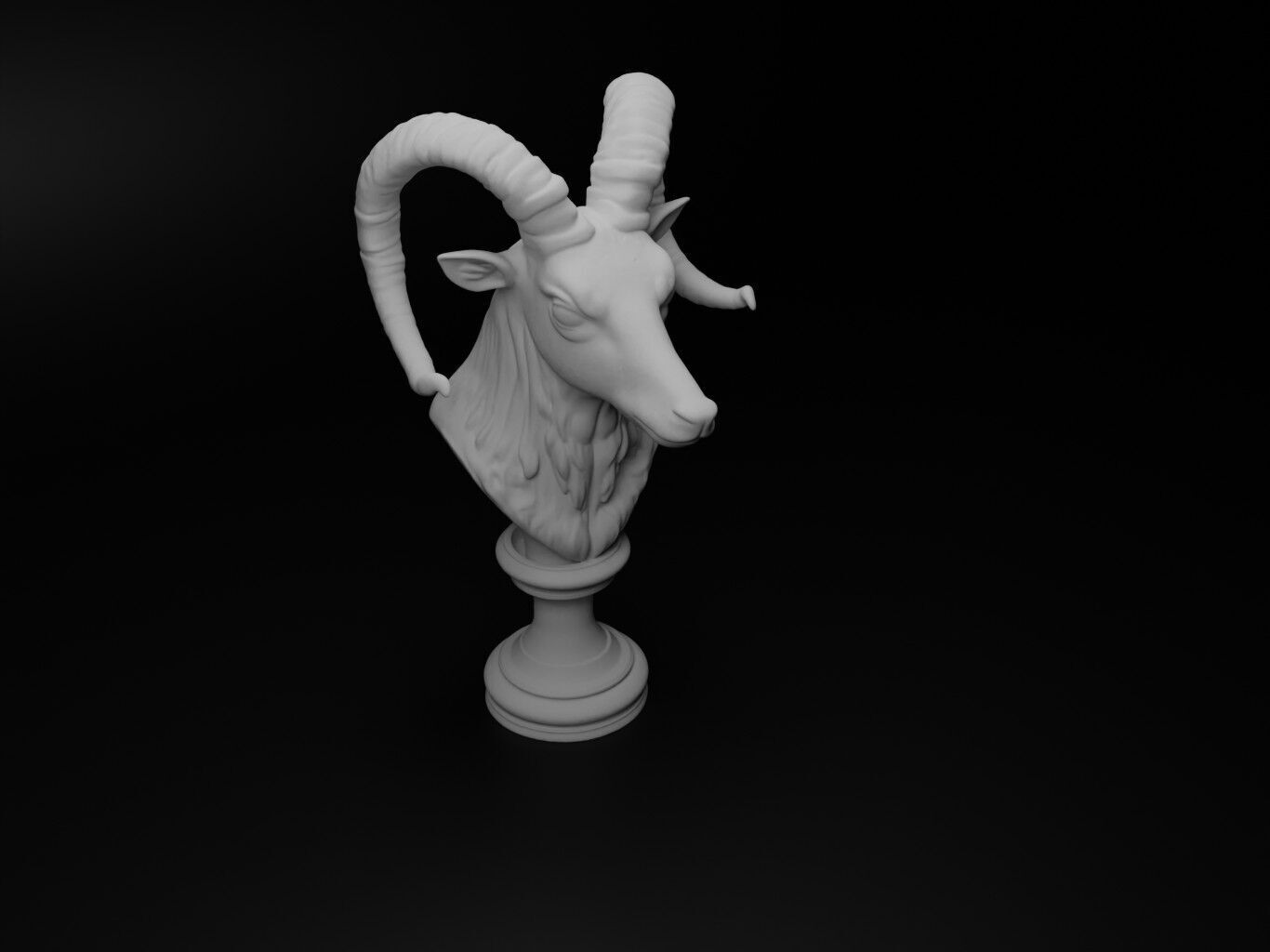 Goat Animal Bust Chess 3D print model_2