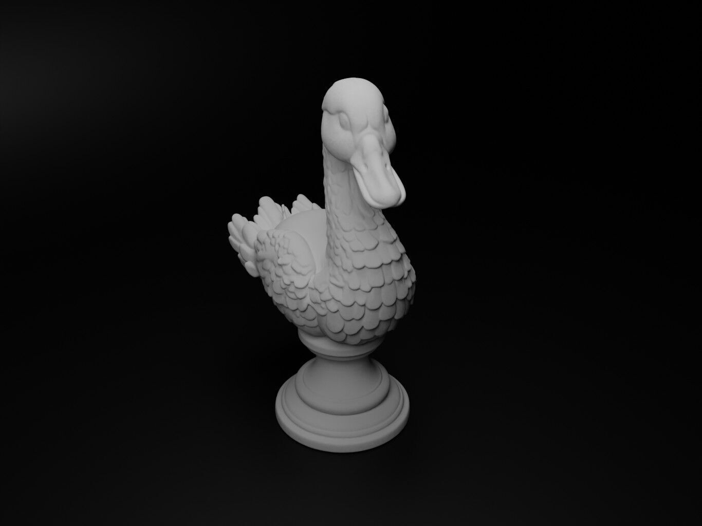 Goose Animal Bust Chess 3D print model_2