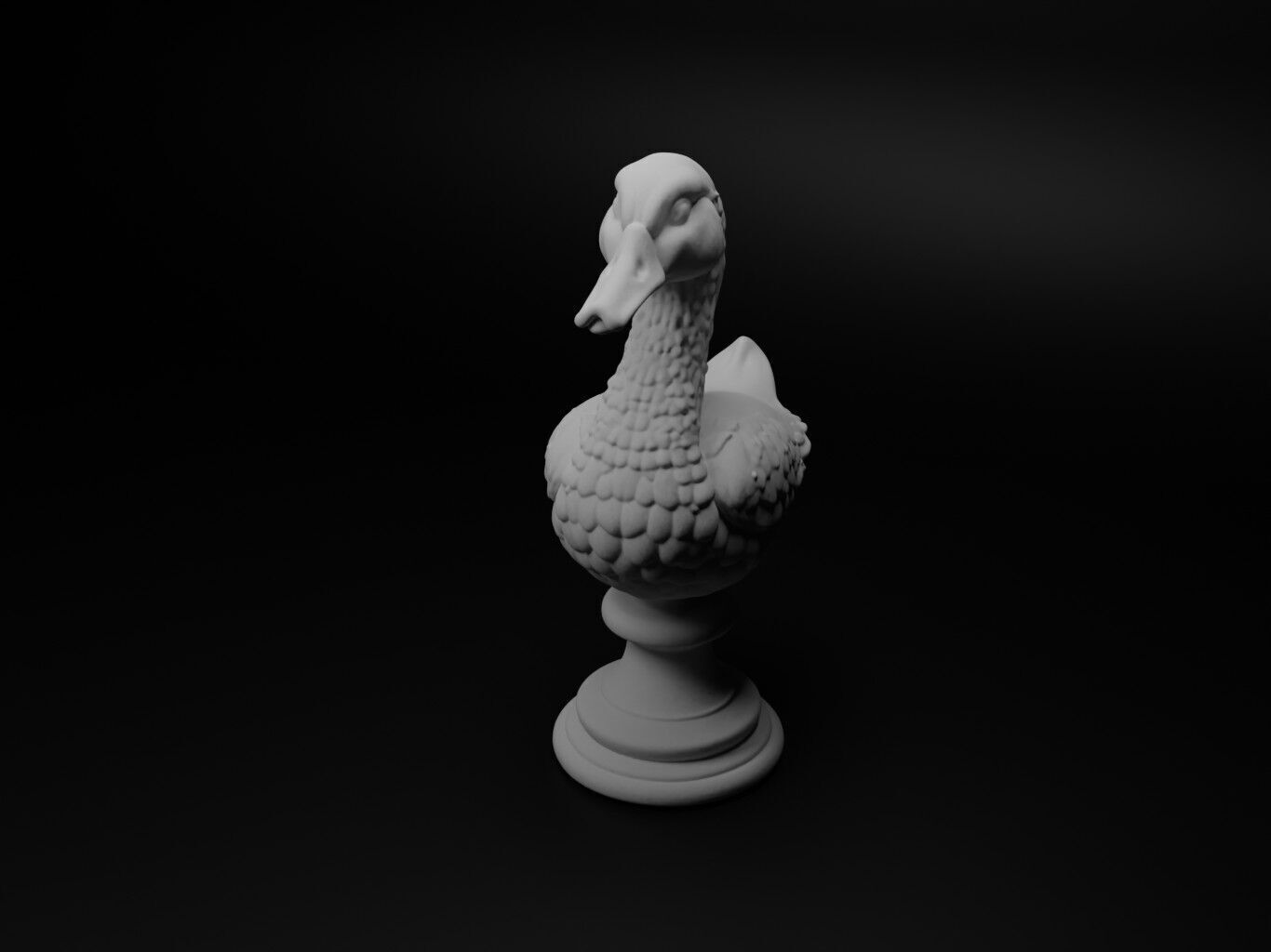 Goose Animal Bust Chess 3D print model_1