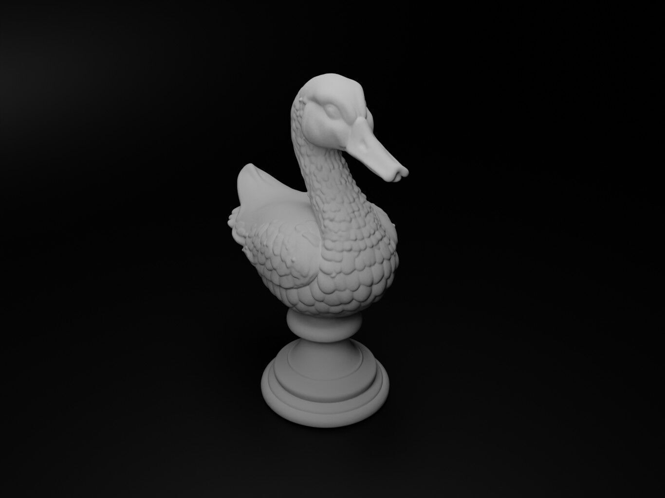 Goose Animal Bust Chess 3D print model_2