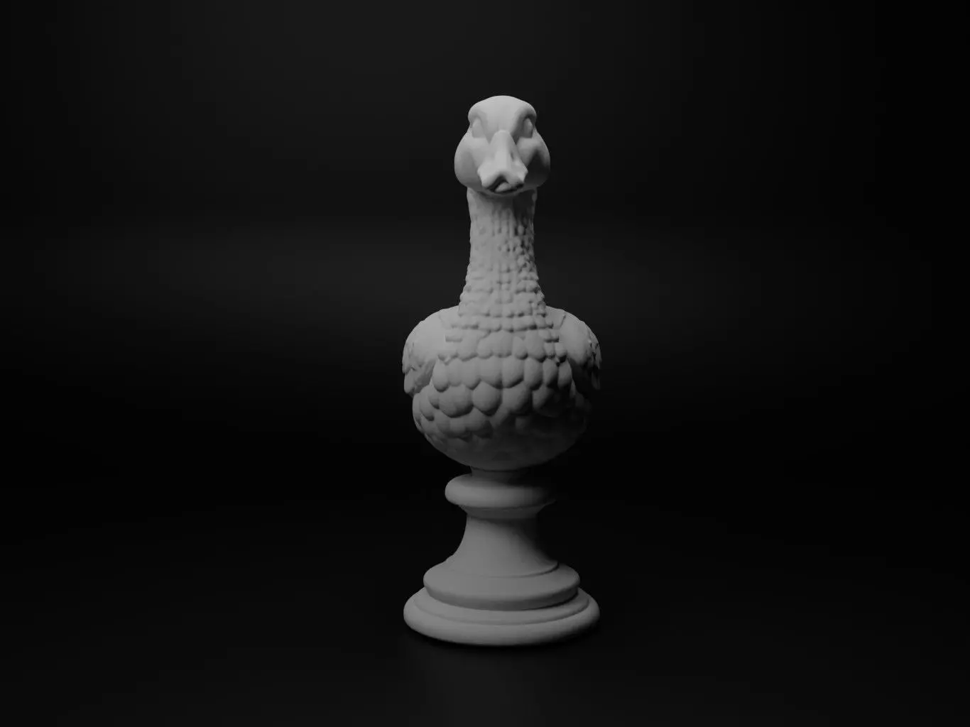 Goose Animal Bust Chess 3D print model_0