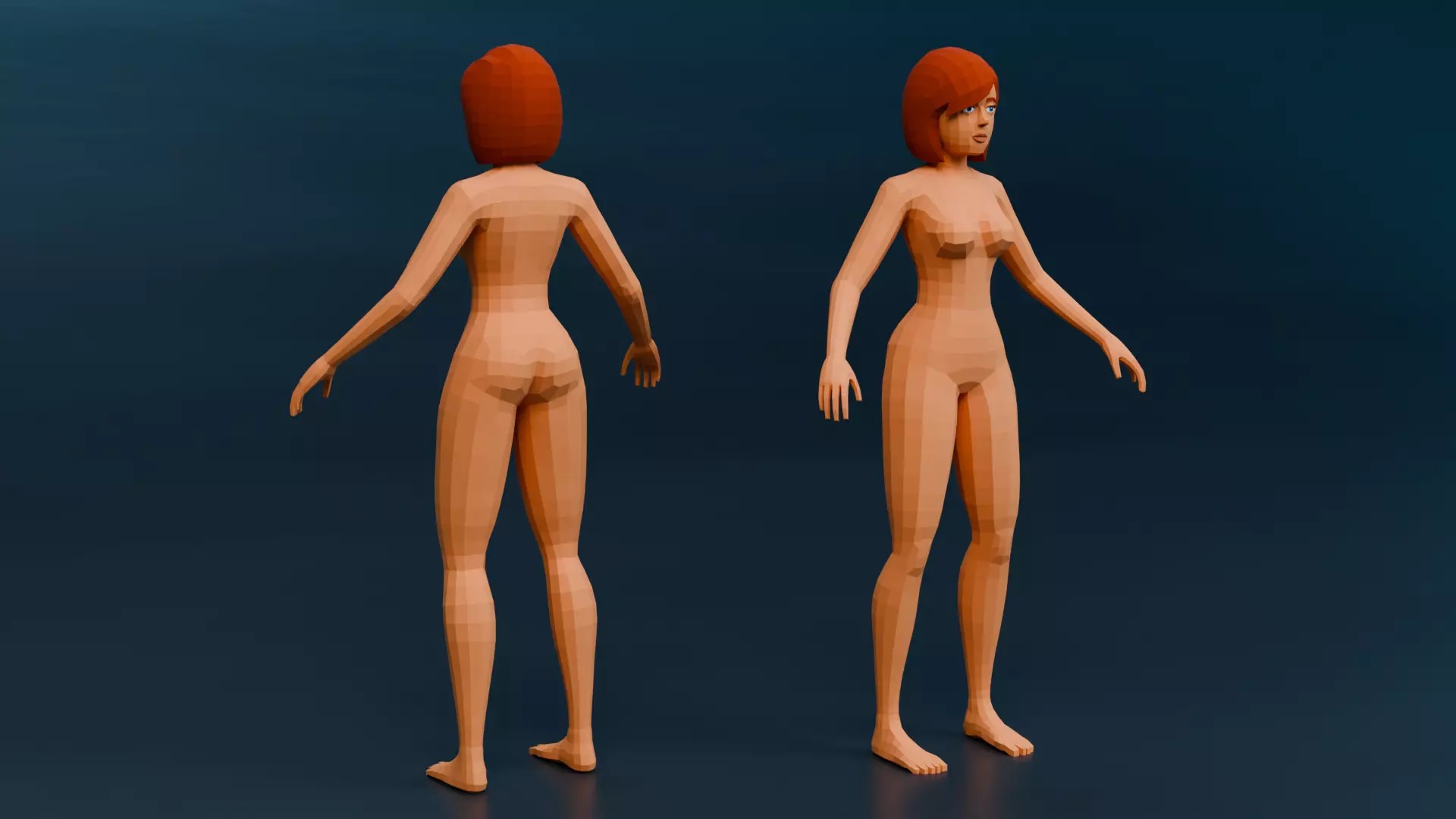 Woman Base Mesh Low-poly Stylized Low-poly 3D model_0
