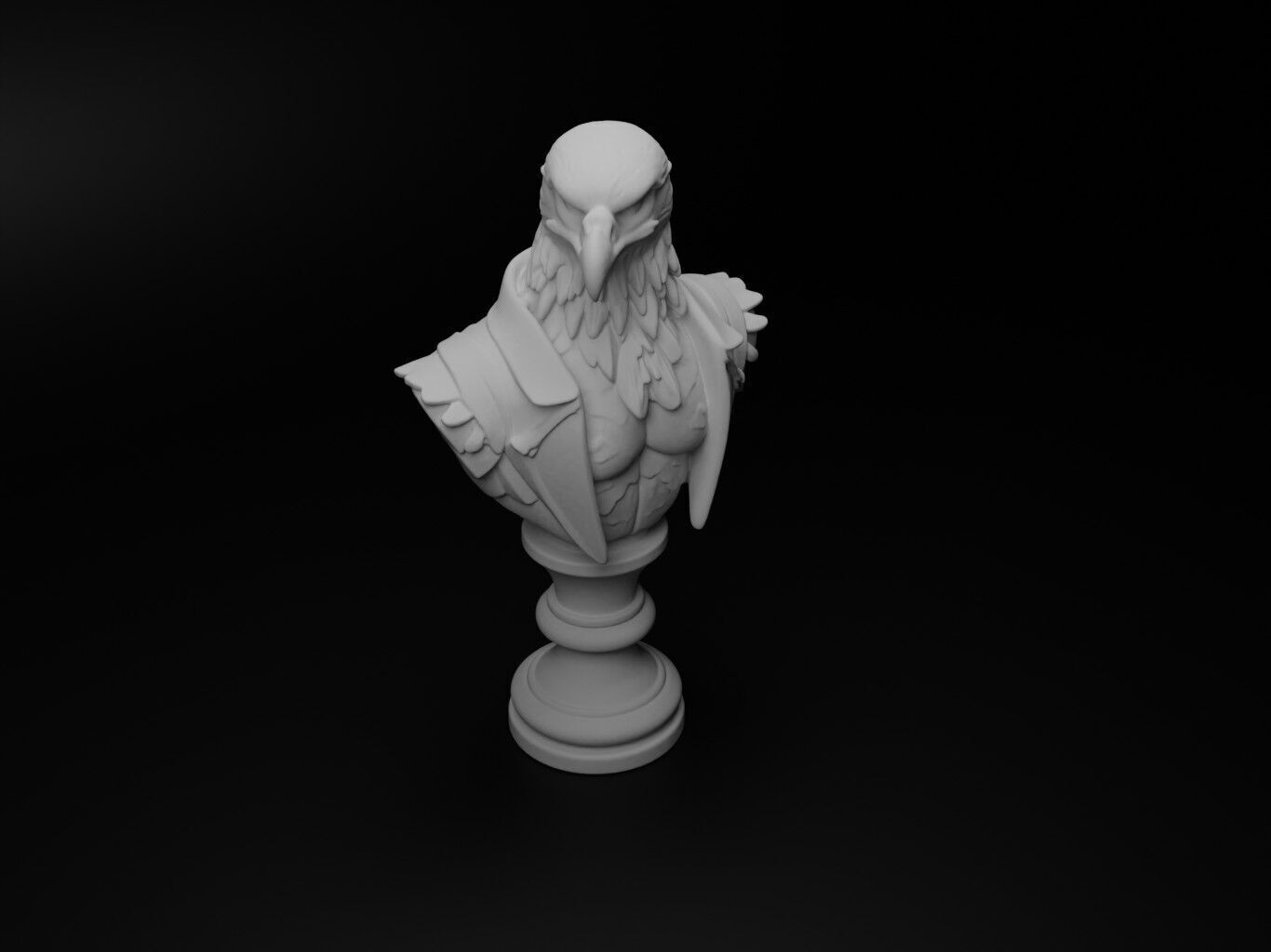 Hawk Animal Bust Chess 3D print model_2