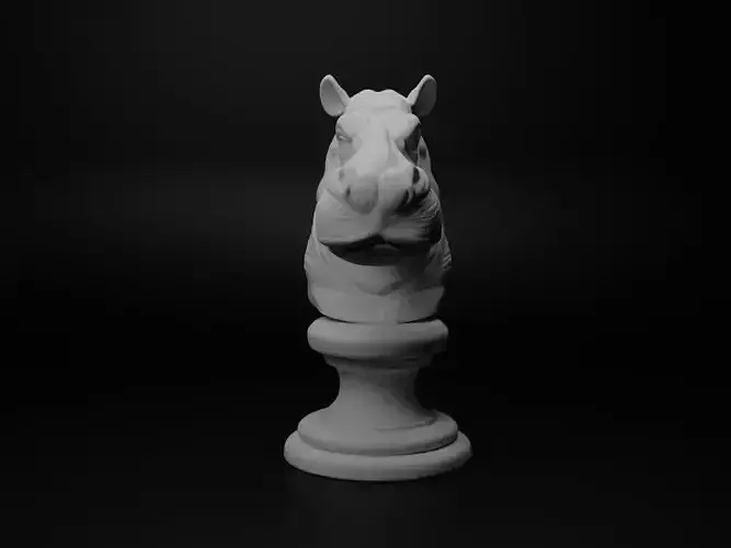 Hippopotamus Animal Bust Chess