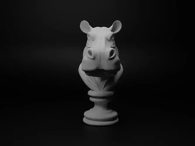 Hippopotamus Animal Bust Chess