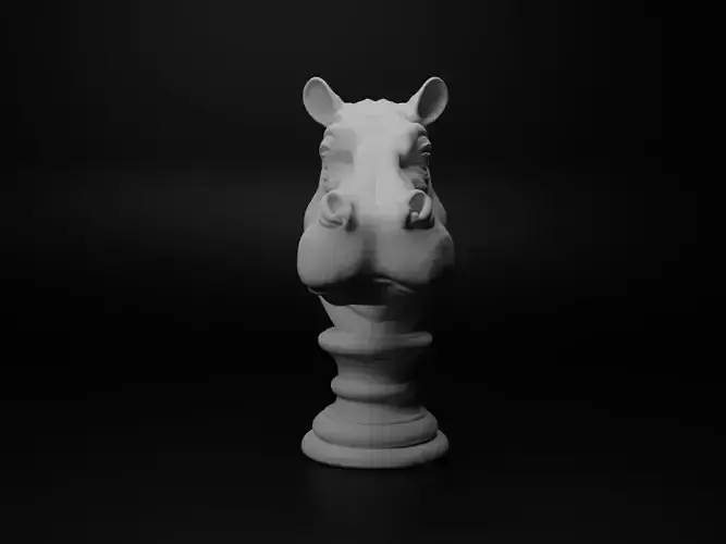 Hippopotamus Animal Bust Chess