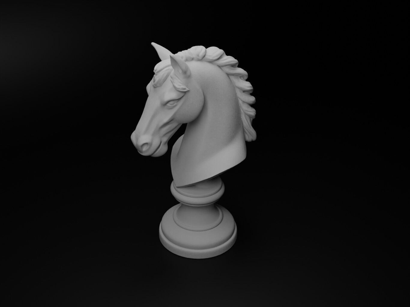 Horse Animal Bust Chess 3D print model_2