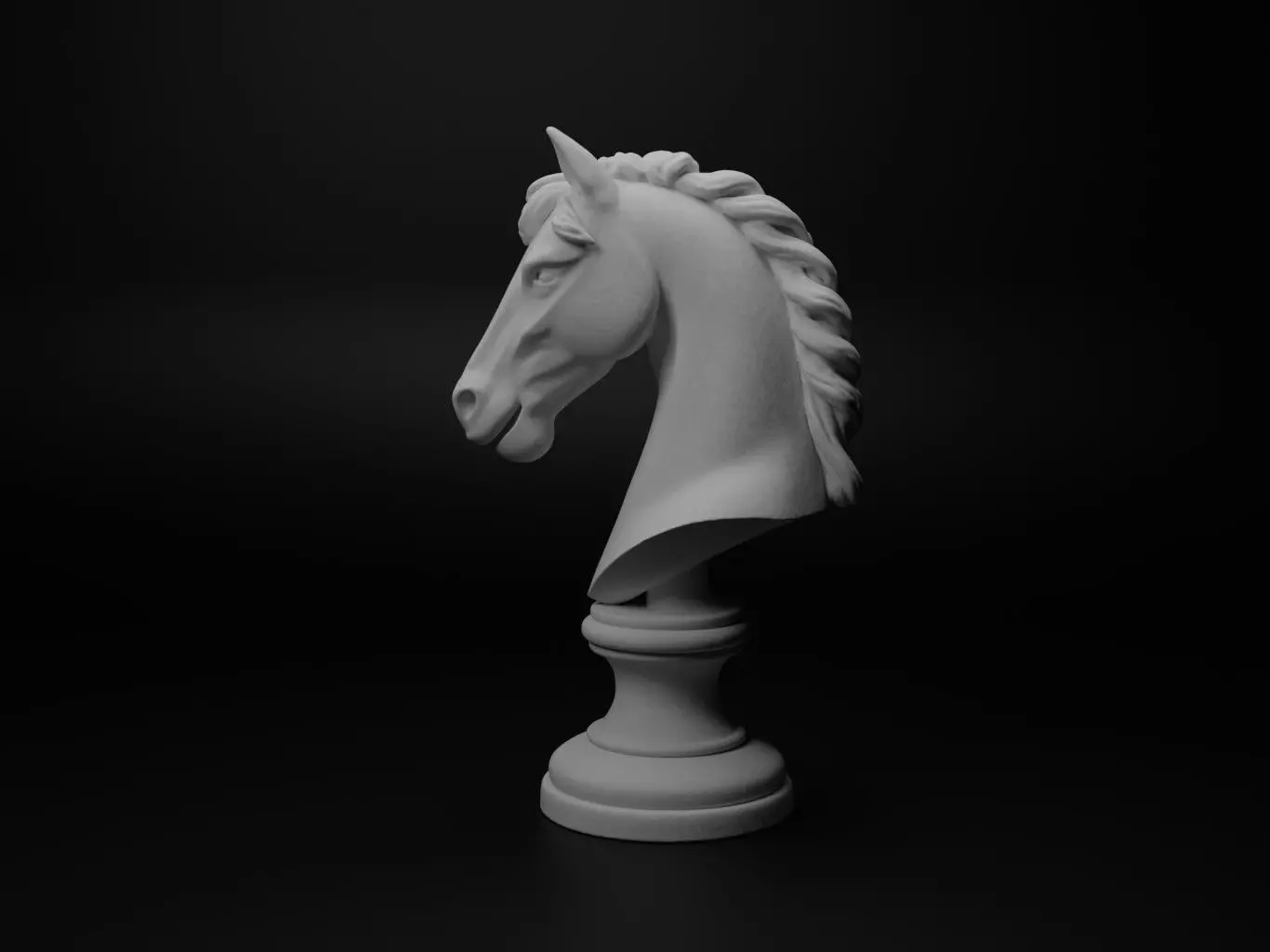 Horse Animal Bust Chess 3D print model_0