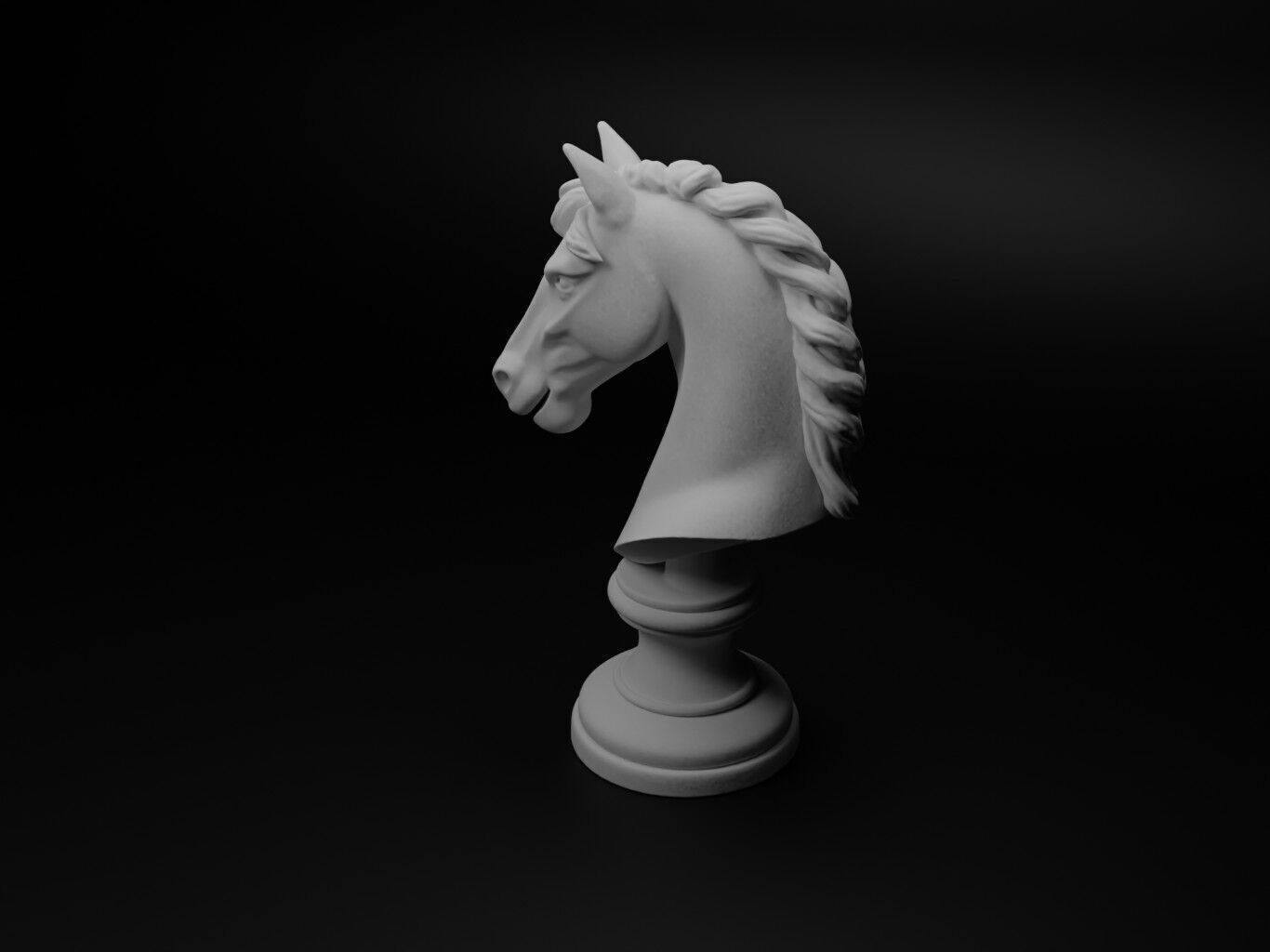 Horse Animal Bust Chess 3D print model_1
