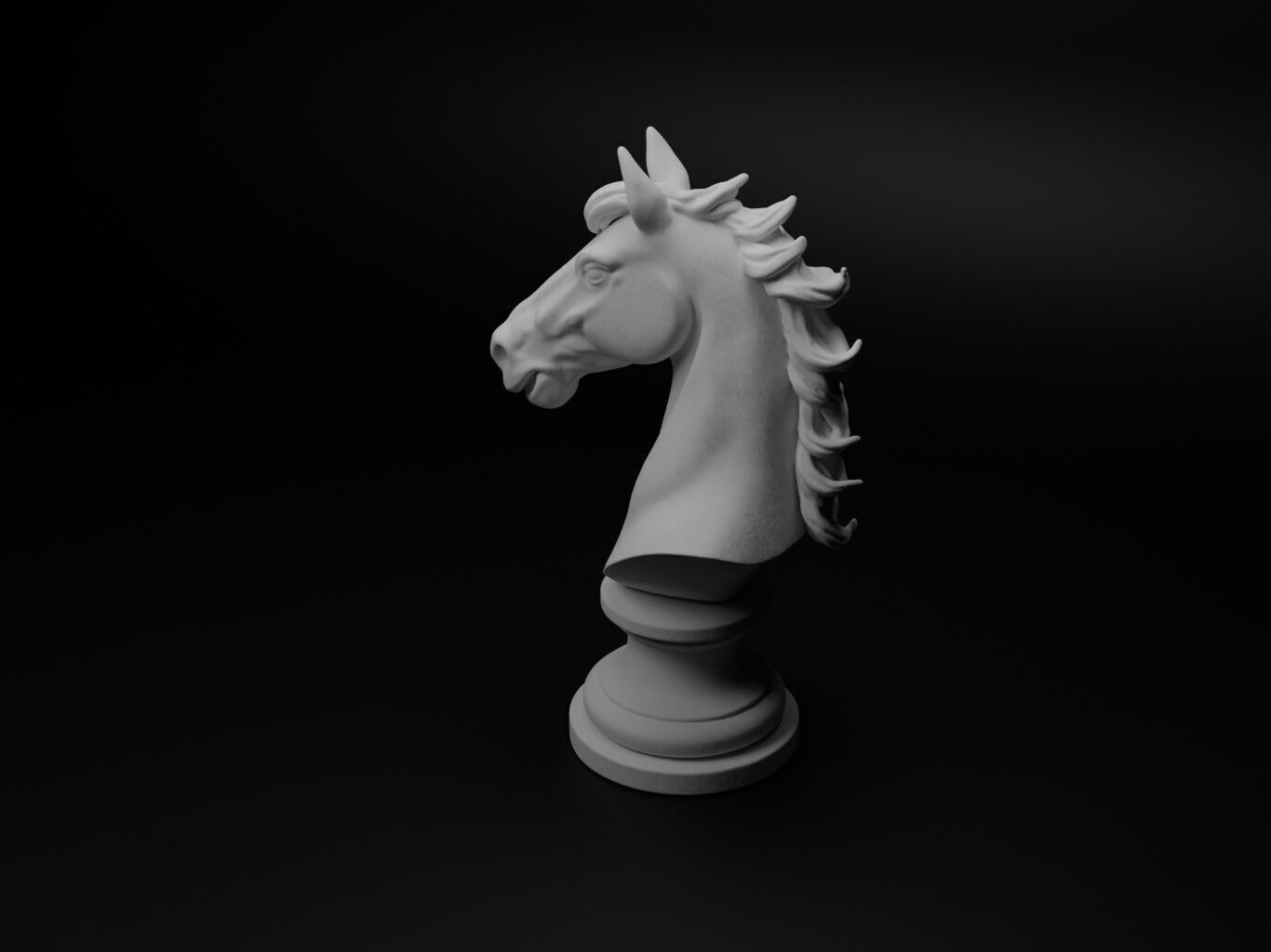 Horse Animal Bust Chess 3D print model_1
